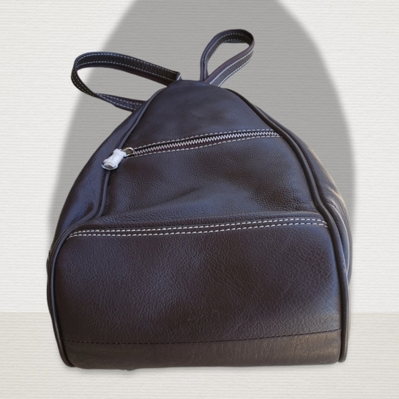 Biacci Brown Leather backpack purse NWT - Picture 5 of 11